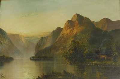 Lot 95 - Joel Owen (1895-1950). Mountain landscape, oil...