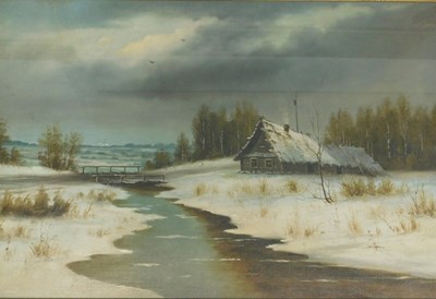 Lot 97 - 19thC/20thC Continental School. Winter river...