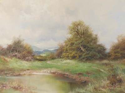 Lot 118 - H Haller (20thC). Extensive country landscape,...