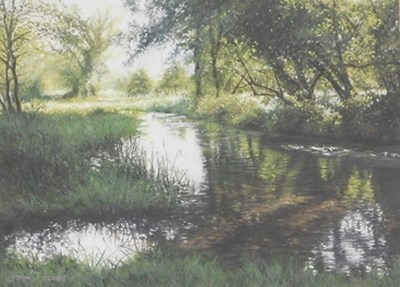 Lot 119 - Sonia Dobbs (20thC). The river Nar at the Ford...