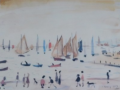 Lot 151 - After Laurence Stephen Lowry. Yachts, limited...