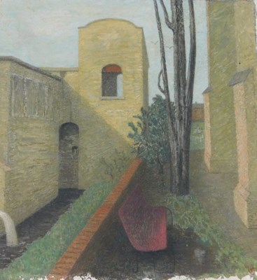 Lot 728 - Ursula Edgcumbe (1900-1985). Garden scene, oil...