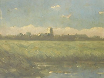 Lot 181 - C Wood (20thC). Blythburgh, oil on board,...
