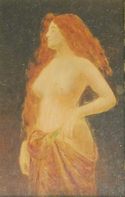 Lot 184 - 19thC School. Semi clad maiden, over painted...