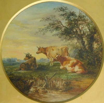 Lot 211 - Robert Burrows (1810-1883). Cattle resting,...