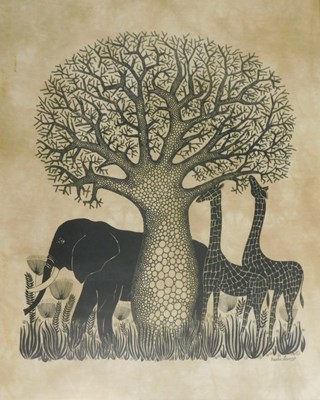Lot 221 - Heidi Lange (b.1940). Tree, Elephant and...