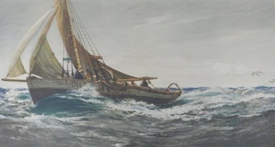 Lot 241 - Charles Napier Hemy (1841-1917). Fishing boat...