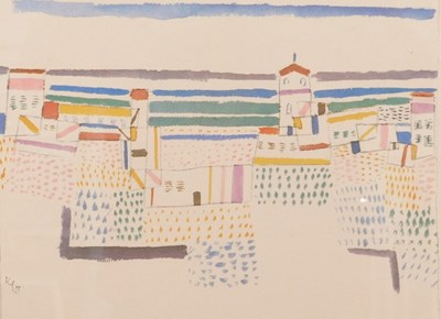 Lot 242 - 20thC Continental School. Harbour scene,...