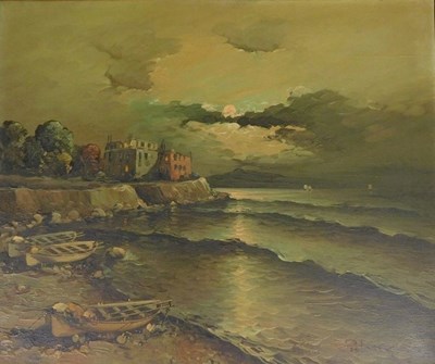 Lot 215 - Petrin (20thC). Bay of Naples, oil on canvas,...
