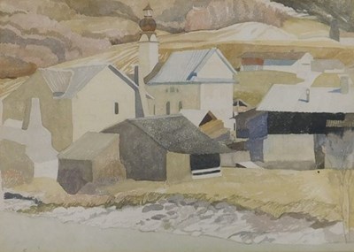 Lot 100 - Averil Mary Burleigh (1883-1949). Village by...