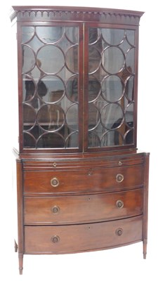 Lot 33 - A George III mahogany glazed bowfronted...