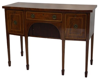 Lot 26 - A small George III mahogany and satinwood...