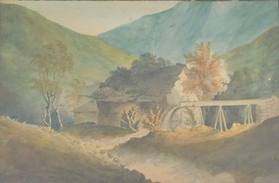 Lot 114 - 19thC British School. Water Mill, watercolour,...