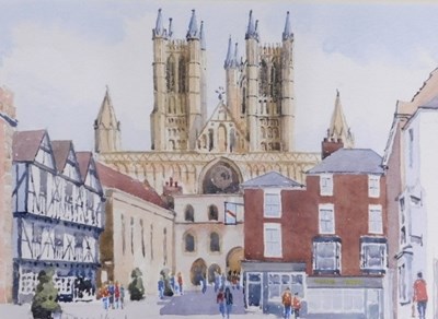 Lot 251 - David Work (20thC). Lincoln from Castle Square,...