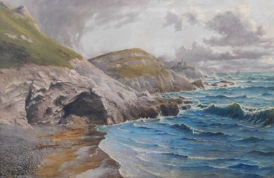 Lot 230 - Walter W Goddard (act. c1906). Coastal scene,...