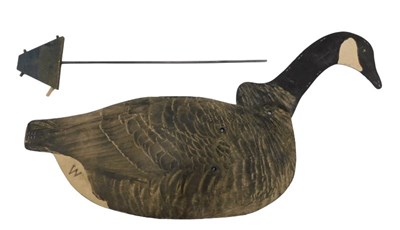 Lot 196 - A Johnson's folding card goose decoy, with a...
