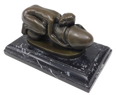 Lot 15 - After J Patoue. A bronze nude female, on...