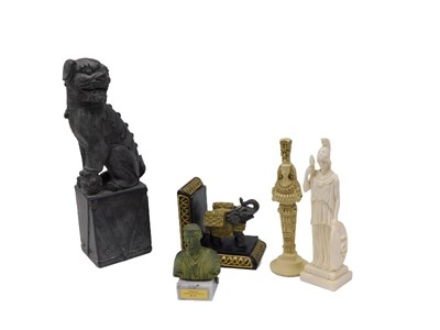Lot 101 - Classical figure groups, etc., dog of fo, 44cm...