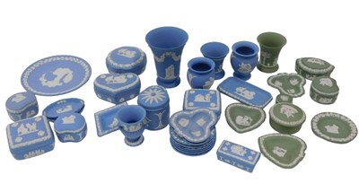 Lot 138 - Various Wedgwood green and blue Jasperware, to...