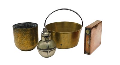 Lot 143 - Various 19thC and other metalware, brass jam...