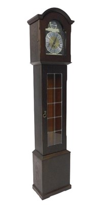 Lot 199 - An oak cased Tempis Fugit granddaughter clock,...