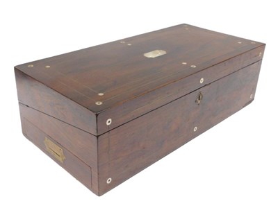 Lot 229 - A mid-19thC rosewood writing slope, of...