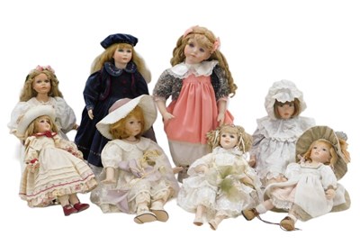 Lot 179 - Various dolls, modern bisque finish and others,...