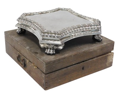 Lot 193 - A 19thC silver plated wedding cake stand, of...