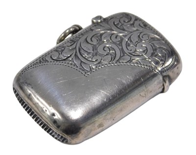 Lot 262 - A late Victorian silver Vesta case, by Sanders...