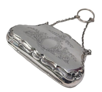 Lot 265 - A George V silver purse, by Edwin Joseph...