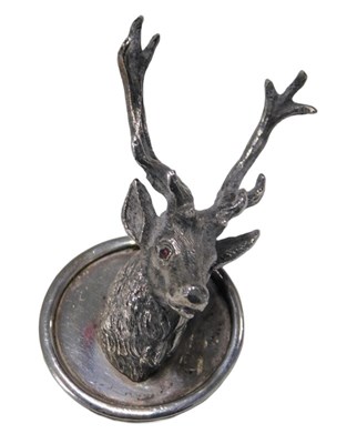 Lot 270 - A 20thC silver raised stag head, possibly a...