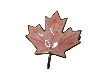 Lot 317 - A Norwegian enamel brooch, of a maple leaf...