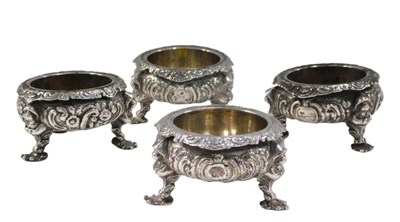 Lot 278 - A set of four heavy George III silver open...