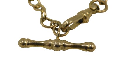 Lot 83 - A 9ct gold figaro link bracelet, with clip and...