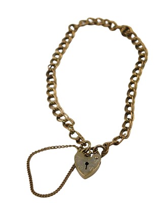 Lot 84 - A 9ct gold bracelet, with double curb links,...
