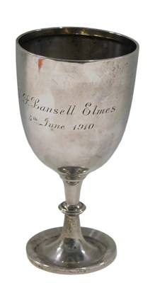 Lot 296 - An Edward VII silver goblet, with plain bowl,...