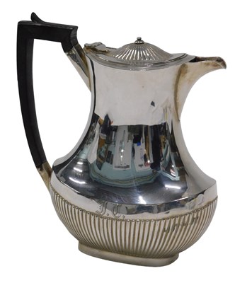 Lot 308 - A 20thC coffee pot, part gadrooned with...