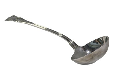 Lot 259 - A Victorian silver serving ladle, by George...