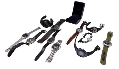 Lot 370 - A collection of gentlemen's fashion watches,...