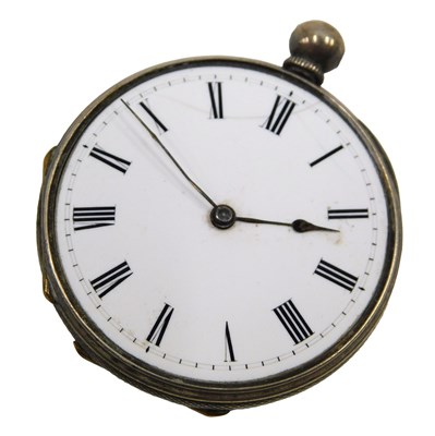 Lot 375 - A Victorian silver pocket watch, with white...