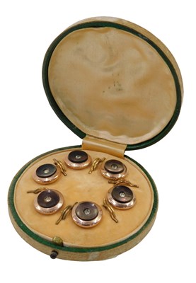 Lot 378 - A 1970s gentlemen's collar stud set, each set...