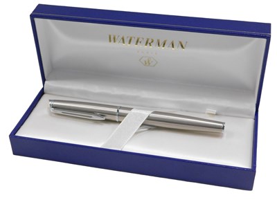 Lot 429 - A Waterman ballpoint pen, in chrome...