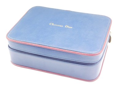 Lot 432 - A Christian Dior travel case or bag, in blue...