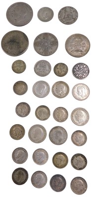 Lot 434 - Various coins, pre 46, low-denomination silver,...
