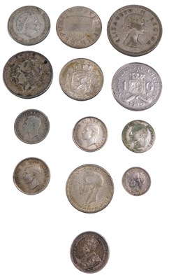 Lot 436 - Various world coins, mainly silver, approx 75g.