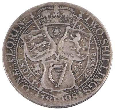 Lot 442 - A Victorian silver two shilling 1898.