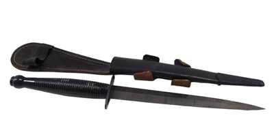 Lot 460 - A post war FS style fighting knife, with blued...
