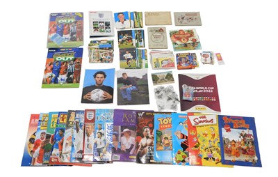 Lot 341 - Various football related ephemera, postcards,...
