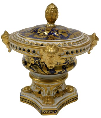 Lot 511 - A 19thC Derby porcelain potpourri centrepiece,...
