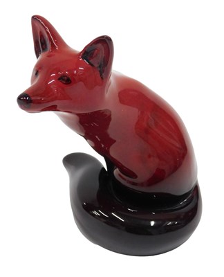 Lot 514 - A Royal Doulton flambe figure seated fox, 12cm...